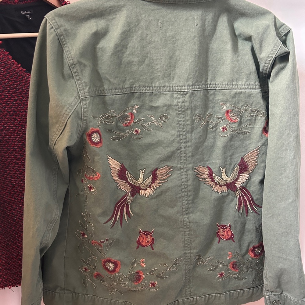 Dollhouse Olive Embroidered Utility Jacket